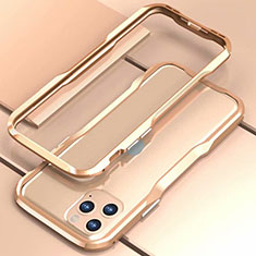 Apple iPhone 11 Pro Max用ケース 高級感 手触り良い アルミメタル 製の金属製 バンパー カバー アップル ゴールド