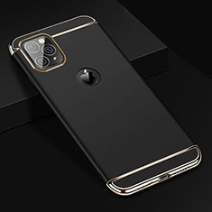 Apple iPhone 11 Pro Max用ケース 高級感 手触り良い メタル兼プラスチック バンパー T01 アップル ブラック