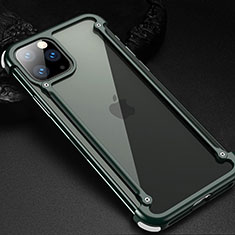 Apple iPhone 11 Pro Max用ケース 高級感 手触り良い アルミメタル 製の金属製 バンパー カバー T02 アップル グリーン