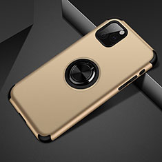 Apple iPhone 11 Pro Max用ハイブリットバンパーケース プラスチック アンド指輪 マグネット式 R01 アップル ゴールド
