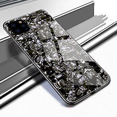 Apple iPhone 11 Pro Max用ハイブリットバンパーケース プラスチック 鏡面 カバー T02 アップル ブラック