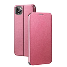 Apple iPhone 11 Pro Max用手帳型 レザーケース スタンド カバー T03 アップル ピンク