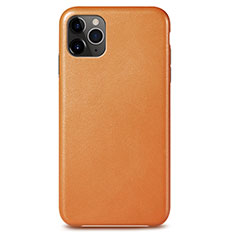 Apple iPhone 11 Pro Max用ケース 高級感 手触り良いレザー柄 R05 アップル オレンジ