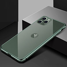 Apple iPhone 11 Pro Max用ケース 高級感 手触り良い アルミメタル 製の金属製 360度 フルカバーバンパー 鏡面 カバー T02 アップル グレー