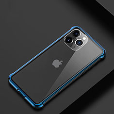 Apple iPhone 11 Pro Max用ケース 高級感 手触り良い アルミメタル 製の金属製 バンパー カバー T01 アップル ネイビー
