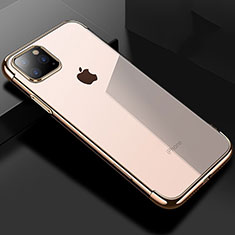 Apple iPhone 11 Pro Max用極薄ソフトケース シリコンケース 耐衝撃 全面保護 クリア透明 S03 アップル ゴールド