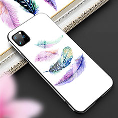 Apple iPhone 11 Pro Max用ハイブリットバンパーケース プラスチック パターン 鏡面 カバー M02 アップル ホワイト