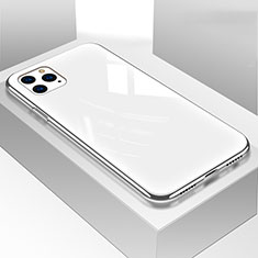 Apple iPhone 11 Pro Max用ハイブリットバンパーケース プラスチック 鏡面 カバー T05 アップル ホワイト