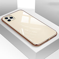 Apple iPhone 11 Pro Max用ハイブリットバンパーケース プラスチック 鏡面 カバー T05 アップル ゴールド