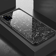 Apple iPhone 11 Pro Max用ハイブリットバンパーケース プラスチック 鏡面 カバー T06 アップル ブラック