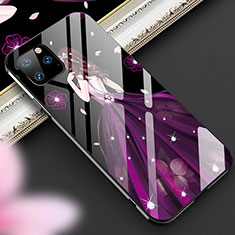 Apple iPhone 11 Pro Max用ハイブリットバンパーケース プラスチック ドレスガール ドレス少女 鏡面 カバー M01 アップル パープル