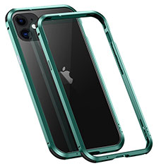 Apple iPhone 12用ケース 高級感 手触り良い アルミメタル 製の金属製 バンパー カバー T02 アップル グリーン