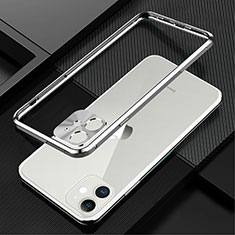 Apple iPhone 12用ケース 高級感 手触り良い アルミメタル 製の金属製 バンパー カバー N01 アップル シルバー