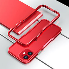 Apple iPhone 12用ケース 高級感 手触り良い アルミメタル 製の金属製 バンパー カバー N02 アップル レッド