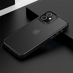 Apple iPhone 12用ハイブリットバンパーケース プラスチック 兼シリコーン カバー N01 アップル ブラック
