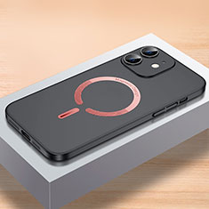 Apple iPhone 12用ハードケース プラスチック 質感もマット カバー Mag-Safe 磁気 Magnetic QC1 アップル ブラック