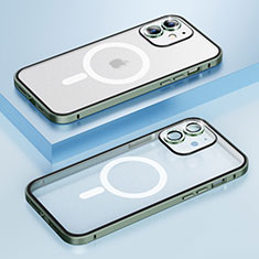 Apple iPhone 12用ケース 高級感 手触り良い メタル兼プラスチック バンパー Mag-Safe 磁気 Magnetic QC1 アップル パープル