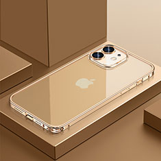 Apple iPhone 12用ケース 高級感 手触り良い メタル兼プラスチック バンパー QC4 アップル ゴールド