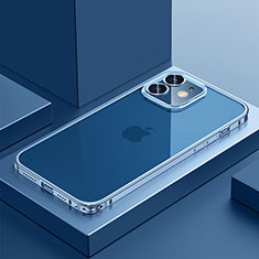 Apple iPhone 12用ケース 高級感 手触り良い メタル兼プラスチック バンパー QC4 アップル ネイビー