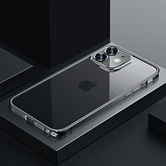 Apple iPhone 12用ケース 高級感 手触り良い メタル兼プラスチック バンパー QC4 アップル ブラック