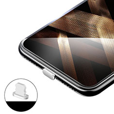 Apple iPhone 12用アンチ ダスト プラグ キャップ ストッパー Lightning USB H02 アップル シルバー