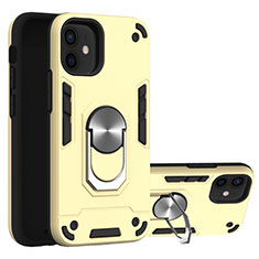Apple iPhone 12 Mini用ハイブリットバンパーケース プラスチック アンド指輪 マグネット式 S05 アップル ゴールド