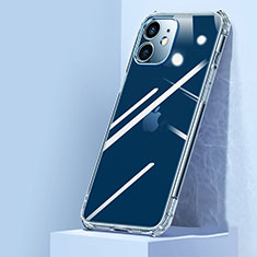 Apple iPhone 12 Mini用ハイブリットバンパーケース クリア透明 プラスチック 鏡面 カバー H02 アップル クリア
