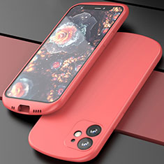 Apple iPhone 12 Mini用360度 フルカバー極薄ソフトケース シリコンケース 耐衝撃 全面保護 バンパー N01 アップル レッド