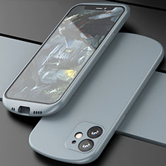 Apple iPhone 12 Mini用360度 フルカバー極薄ソフトケース シリコンケース 耐衝撃 全面保護 バンパー N01 アップル グレー