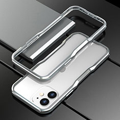 Apple iPhone 12 Mini用ケース 高級感 手触り良い アルミメタル 製の金属製 バンパー カバー N02 アップル シルバー