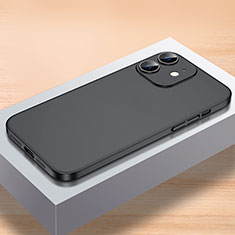 Apple iPhone 12 Mini用ハードケース プラスチック 質感もマット カバー QC1 アップル ブラック