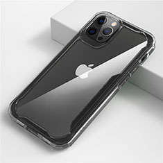 Apple iPhone 12 Pro用ハイブリットバンパーケース クリア透明 プラスチック 鏡面 カバー M01 アップル クリア