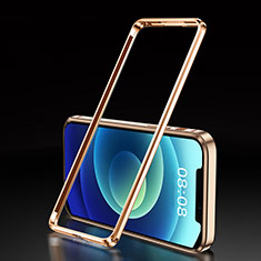 Apple iPhone 12 Pro用ケース 高級感 手触り良い アルミメタル 製の金属製 バンパー カバー T01 アップル ゴールド