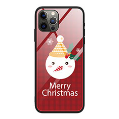 Apple iPhone 12 Pro用ハイブリットバンパーケース プラスチック パターン 鏡面 カバー クリスマス アップル ホワイト