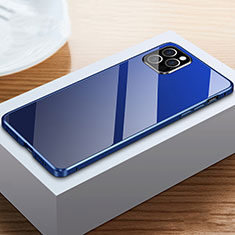 Apple iPhone 12 Pro用ケース 高級感 手触り良い アルミメタル 製の金属製 360度 フルカバーバンパー 鏡面 カバー T03 アップル ネイビー