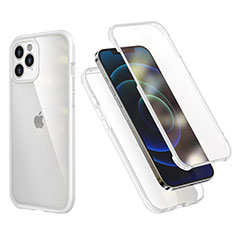 Apple iPhone 12 Pro用ハイブリットバンパーケース プラスチック 兼シリコーン カバー 前面と背面 360度 フル R05 アップル クリア