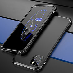 Apple iPhone 12 Pro用ケース 高級感 手触り良い アルミメタル 製の金属製 カバー T02 アップル ブラック