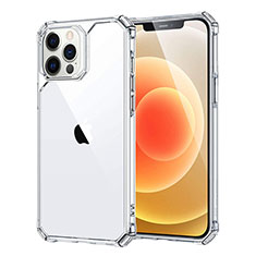 Apple iPhone 12 Pro用ハイブリットバンパーケース クリア透明 プラスチック 鏡面 カバー H07 アップル クリア