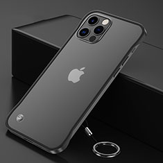 Apple iPhone 12 Pro用ハードカバー クリスタル クリア透明 N01 アップル ブラック