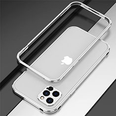 Apple iPhone 12 Pro用ケース 高級感 手触り良い アルミメタル 製の金属製 バンパー カバー N02 アップル シルバー