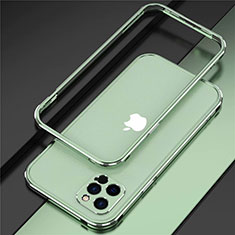 Apple iPhone 12 Pro用ケース 高級感 手触り良い アルミメタル 製の金属製 バンパー カバー N02 アップル ライトグリーン