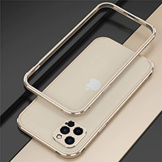 Apple iPhone 12 Pro用ケース 高級感 手触り良い アルミメタル 製の金属製 バンパー カバー N02 アップル ゴールド