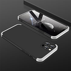 Apple iPhone 12 Pro用ハードケース プラスチック 質感もマット 前面と背面 360度 フルカバー M01 アップル シルバー・ブラック
