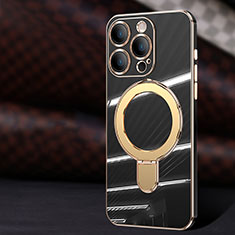 Apple iPhone 12 Pro用極薄ソフトケース シリコンケース 耐衝撃 全面保護 Mag-Safe 磁気 Magnetic C01 アップル ブラック