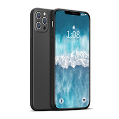 Apple iPhone 12 Pro Max用360度 フルカバー極薄ソフトケース シリコンケース 耐衝撃 全面保護 バンパー アップル ブラック