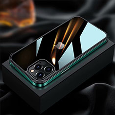 Apple iPhone 12 Pro Max用ケース 高級感 手触り良い アルミメタル 製の金属製 バンパー カバー アップル グリーン