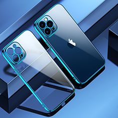 Apple iPhone 12 Pro Max用極薄ソフトケース シリコンケース 耐衝撃 全面保護 クリア透明 S01 アップル ネイビー