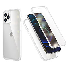 Apple iPhone 12 Pro Max用ハイブリットバンパーケース プラスチック 兼シリコーン カバー 前面と背面 360度 フル R05 アップル クリア