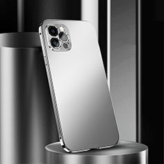 Apple iPhone 12 Pro Max用ケース 高級感 手触り良い アルミメタル 製の金属製 カバー N02 アップル シルバー