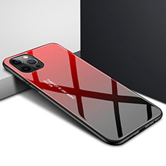 Apple iPhone 12 Pro Max用ハイブリットバンパーケース クリア透明 プラスチック 鏡面 カバー N01 アップル レッド